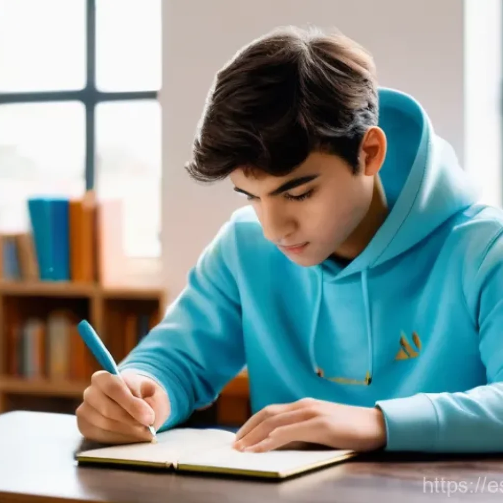 아랍어 독학 방법 - **Prompt:** A young man, aged 22, with short brown hair, wearing a comfortable light blue hoodie, is...