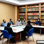 아랍어 코란 해석 - A vibrant, detailed scene of a multicultural seminar room filled with diverse Spanish-speaking parti...